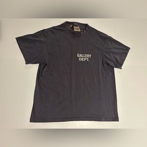 Gallery Dept Black Crewneck Tee with White Front Logo